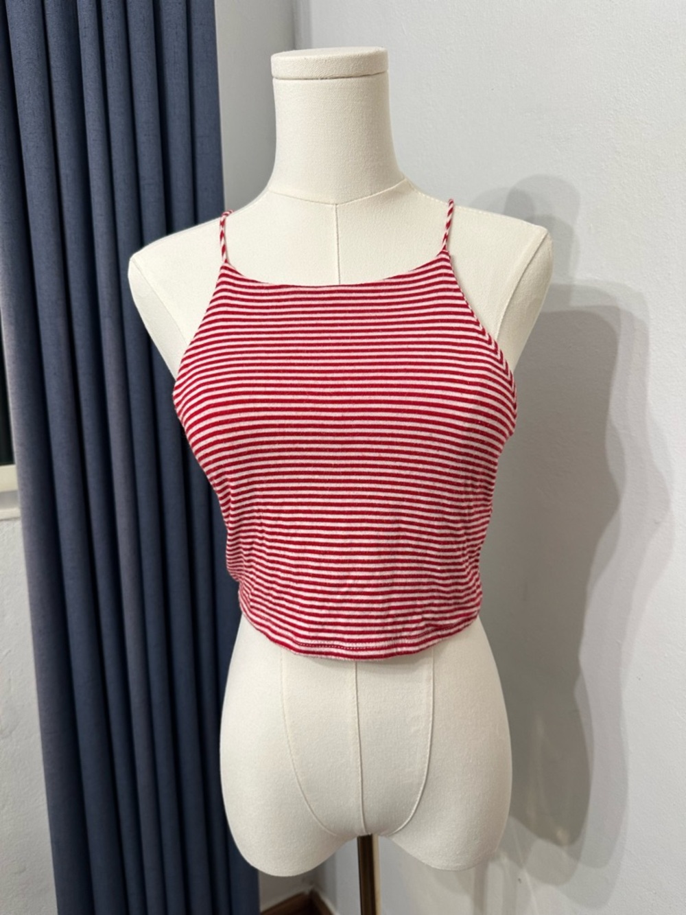 Active Usa Striped Red & White Crop Tank Top Soft Girl Y2K Size small